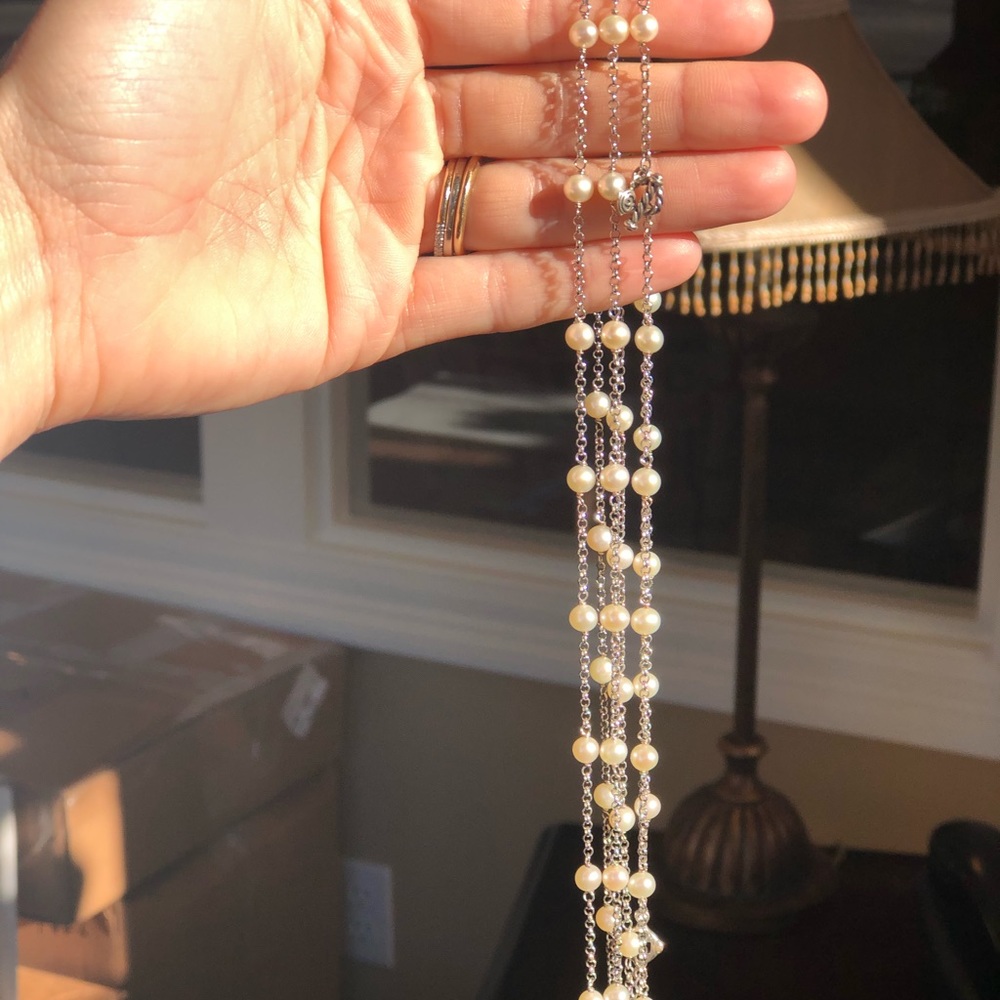 David Yurman 60” chain with pearls